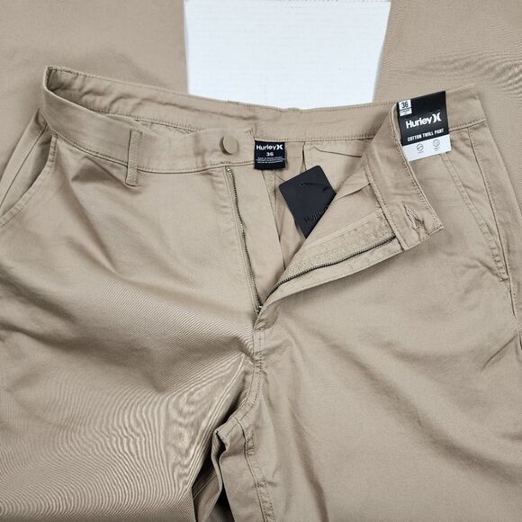 Hurley Everyday Twill Chino Pants Khaki Stretchy Beige Tan Men's Size 36 - Picture 3 of 14